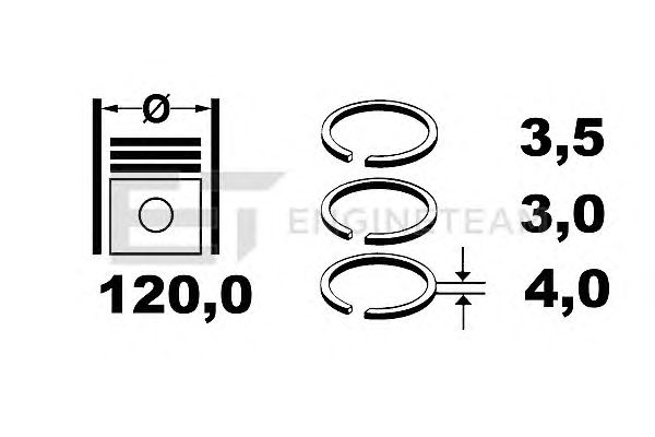 Поршневые кольца ET ENGINETEAM R1003100