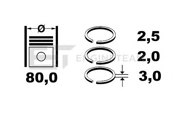 Поршневые кольца ET ENGINETEAM R1004300