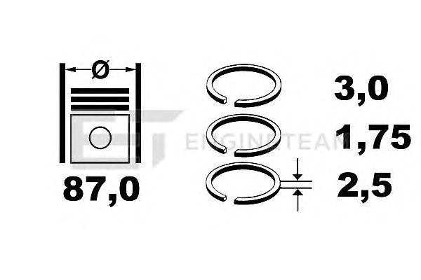 Поршневые кольца ET ENGINETEAM R1004500