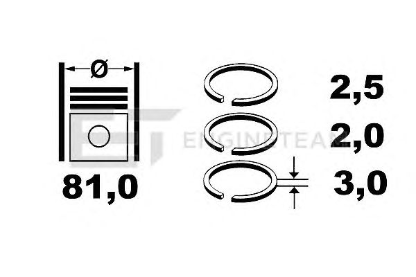 Поршневые кольца ET ENGINETEAM R1004900