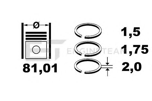 Поршневые кольца ET ENGINETEAM R1005100