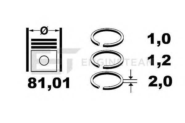 Поршневые кольца ET ENGINETEAM R1005700