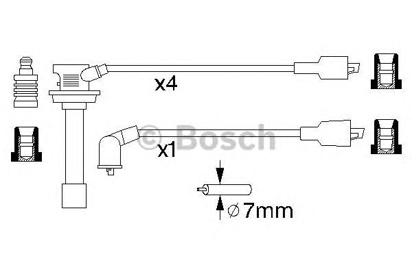 Комплект високовольтних проводів BOSCH 0 986 356 756