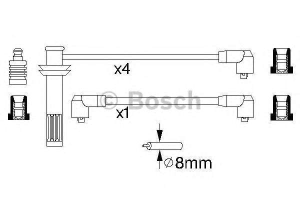 Комплект високовольтних проводів BOSCH 0 986 356 791