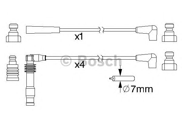 Комплект высоковольтных проводов BOSCH 0 986 357 156