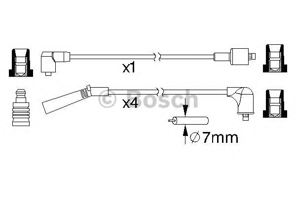 Комплект высоковольтных проводов BOSCH 0 986 357 185