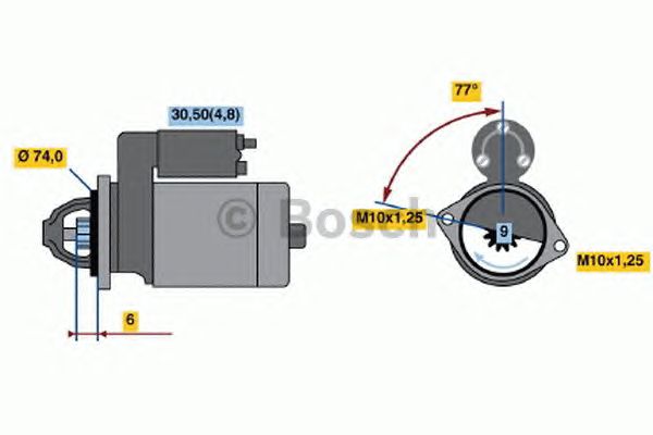 Стартер BOSCH 0 001 110 132