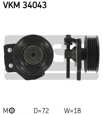 Натяжной ролик поликлинового ремня SKF VKM 34043