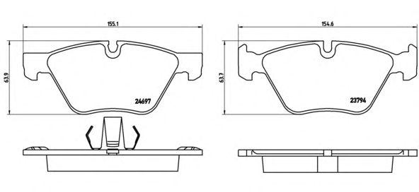Тормозные колодки BREMBO P 06 060