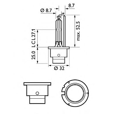 Лампа накаливания PHILIPS 42402VIC1 (фара дальнего света, основная фара)