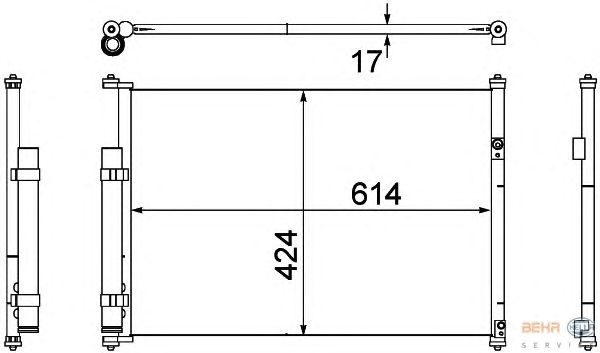 Радиатор кондиционера HELLA 8FC 351 304-351