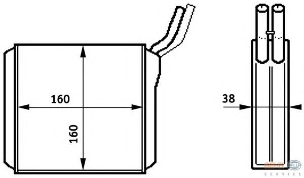 Радиатор отопителя HELLA 8FH 351 313-261