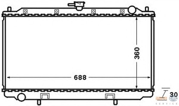 Радиатор, охлаждение двигателя HELLA 8MK 376 705-631