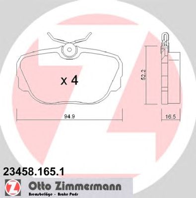 Гальмівні колодки ZIMMERMANN 23458.165.1