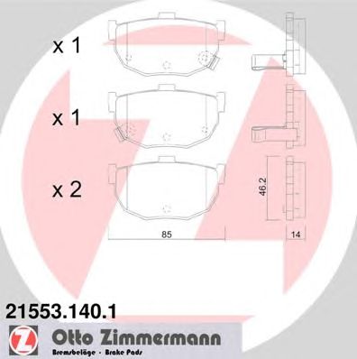 Тормозные колодки ZIMMERMANN 21553.140.1
