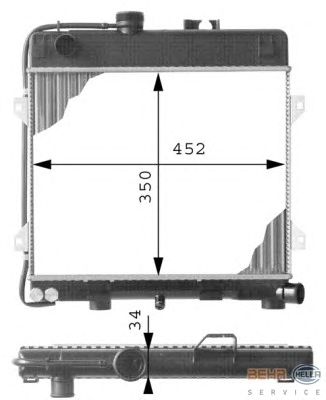 Радиатор, охлаждение двигателя HELLA 8MK 376 713-261