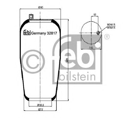 Пневмоподушка підвіски FEBI BILSTEIN 32817