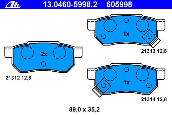 Тормозные колодки ATE 13.0460-5998.2