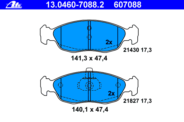 Тормозные колодки ATE 13.0460-7088.2