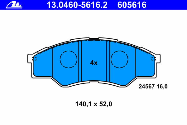 Тормозные колодки ATE 13.0460-5616.2