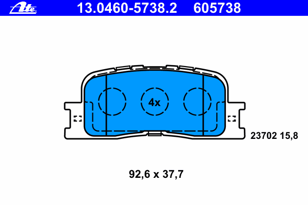 Тормозные колодки ATE 13.0460-5738.2