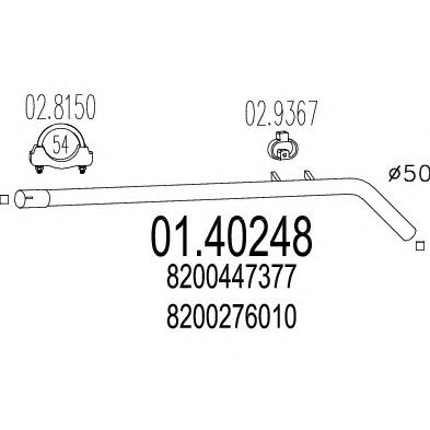 Труба выхлопного газа MTS 01.40248