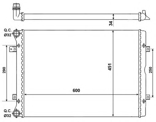 Радіатор, охолодження двигуна NRF 53022