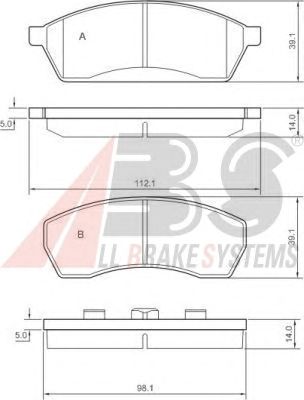 Гальмівні колодки A.B.S. 36830