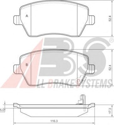 Тормозные колодки A.B.S. 37478