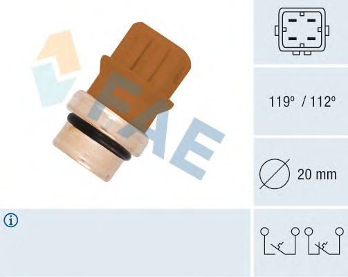 Датчик температуры охлаждающей жидкости FAE 35580