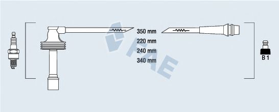 Комплект високовольтних проводів FAE 85485