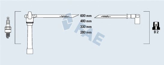 Комплект высоковольтных проводов FAE 85648