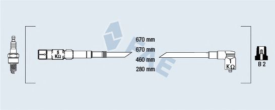 Комплект высоковольтных проводов FAE 85879