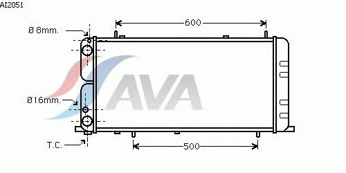Радиатор, охлаждение двигателя AVA QUALITY COOLING AI2051