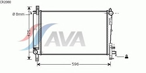 Радиатор, охлаждение двигателя AVA QUALITY COOLING CR2080