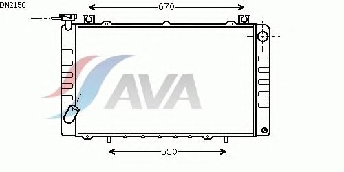 Радиатор, охлаждение двигателя AVA QUALITY COOLING DN2150