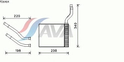 Радиатор отопителя AVA QUALITY COOLING FD6464