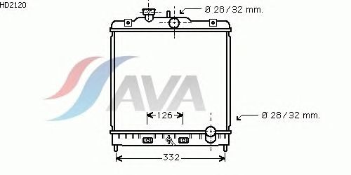 Радиатор, охлаждение двигателя AVA QUALITY COOLING HD2120