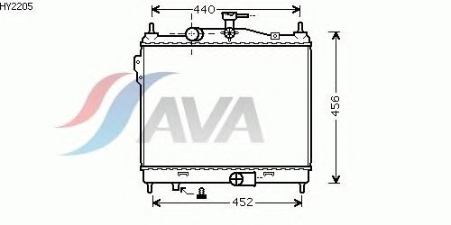 Радиатор, охлаждение двигателя AVA QUALITY COOLING HY2205