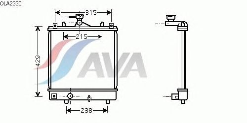 Радиатор, охлаждение двигателя AVA QUALITY COOLING OLA2330