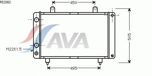 Радіатор, охолодження двигуна AVA QUALITY COOLING PE2082