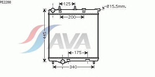 Радиатор, охлаждение двигателя AVA QUALITY COOLING PE2288