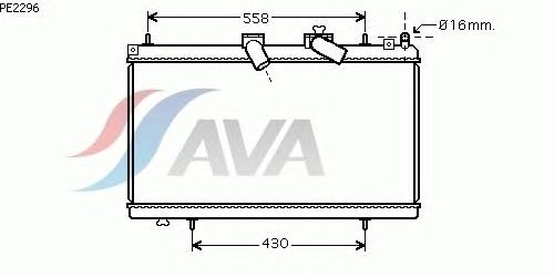 Радиатор, охлаждение двигателя AVA QUALITY COOLING PE2296
