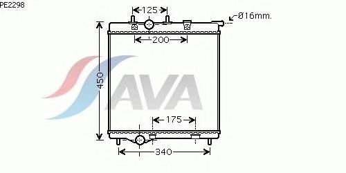 Радиатор, охлаждение двигателя AVA QUALITY COOLING PE2298