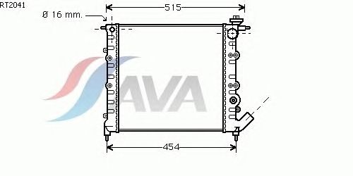 Радиатор, охлаждение двигателя AVA QUALITY COOLING RT2041