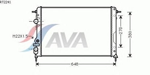 Радиатор, охлаждение двигателя AVA QUALITY COOLING RT2241
