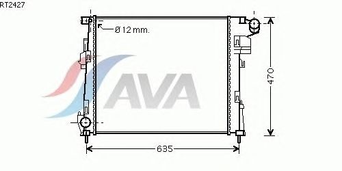 Радиатор, охлаждение двигателя AVA QUALITY COOLING RT2427