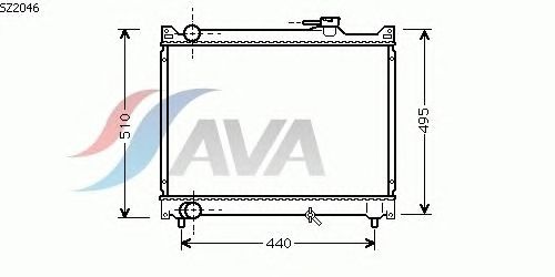Радиатор, охлаждение двигателя AVA QUALITY COOLING SZ2046