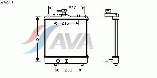 Радиатор, охлаждение двигателя AVA QUALITY COOLING SZA2061