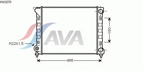 Радіатор, охолодження двигуна AVA QUALITY COOLING VW2070